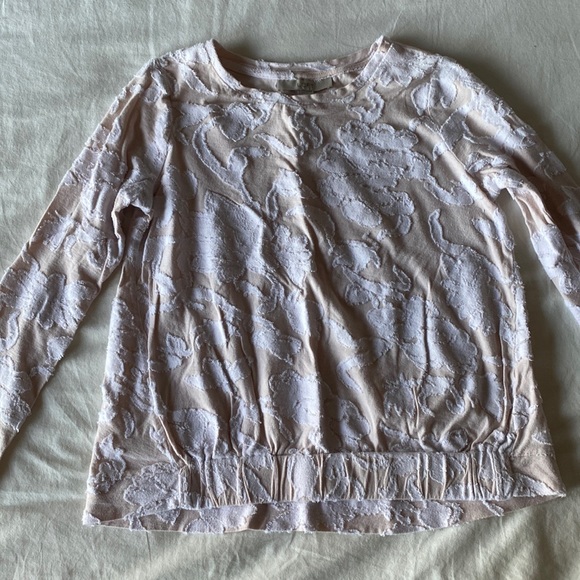 Loft long sleeve top, pink and white design, size small, light and breezy fabric - Picture 1 of 5